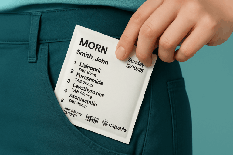 Fits in your pocket Pouches are easily teared from your box to take with you on the go.